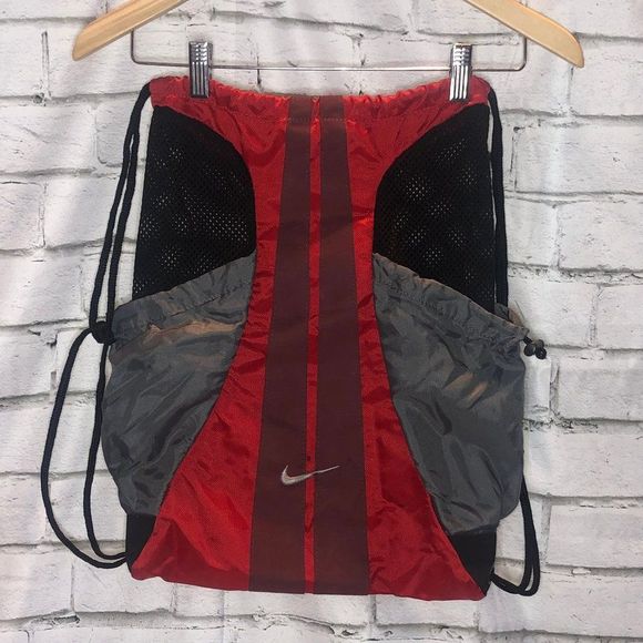 Nike Drawstring Bag | Red, Black & Gray | OS